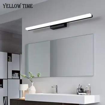 Modern LED Bathroom Mirror Front Light 60 80 100cm Sconce Wall Light Make up Light Home Lighting Fixtures Black&Silver Wall Lamp