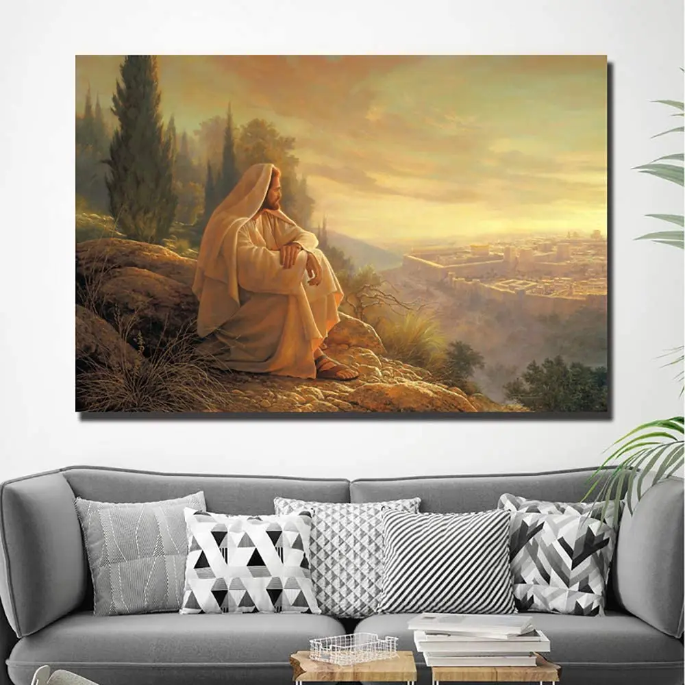 Jesus Made Many Visits To The Mount Of Olives Canvas Painting God Christ Oil Print