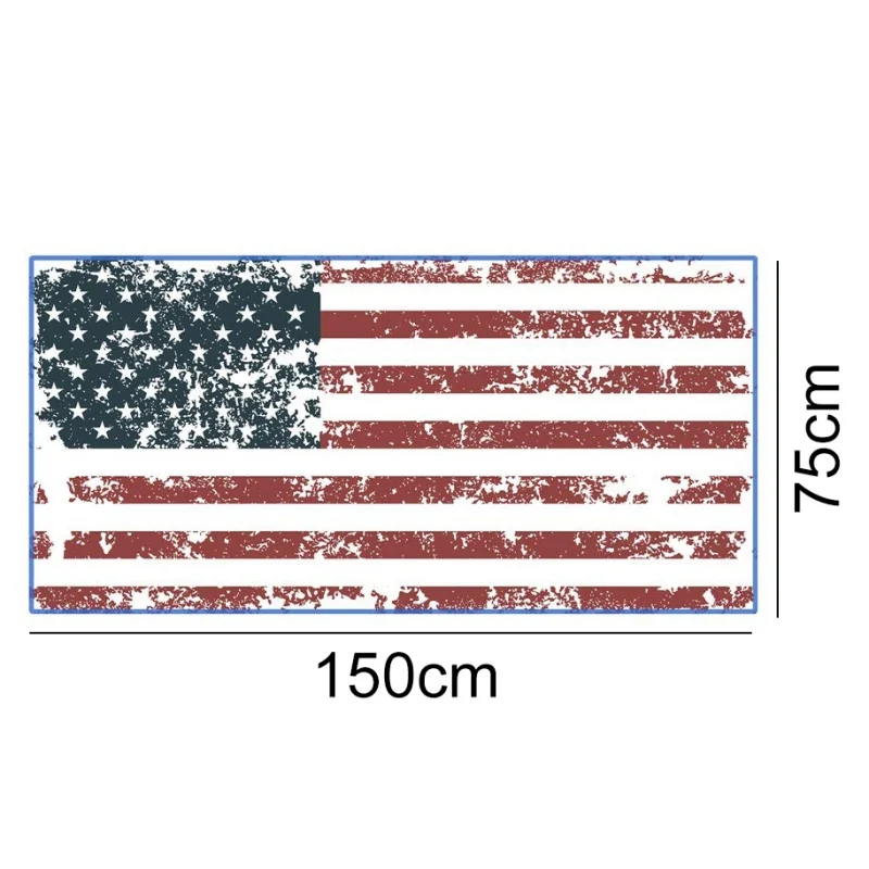 Мягкое супер водопоглощающее пляжное полотенце одеяло Патриотический американский флаг, флаг США Ретро звезда-скрученный баннер из