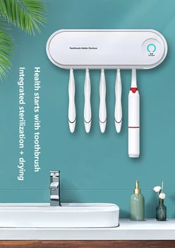 

Toothbrush Ultraviolet Toothbrush Holder Sterilization Drying Toothbrush Rack Toothpaste Squeezers Dispenser Home Bathroom Set