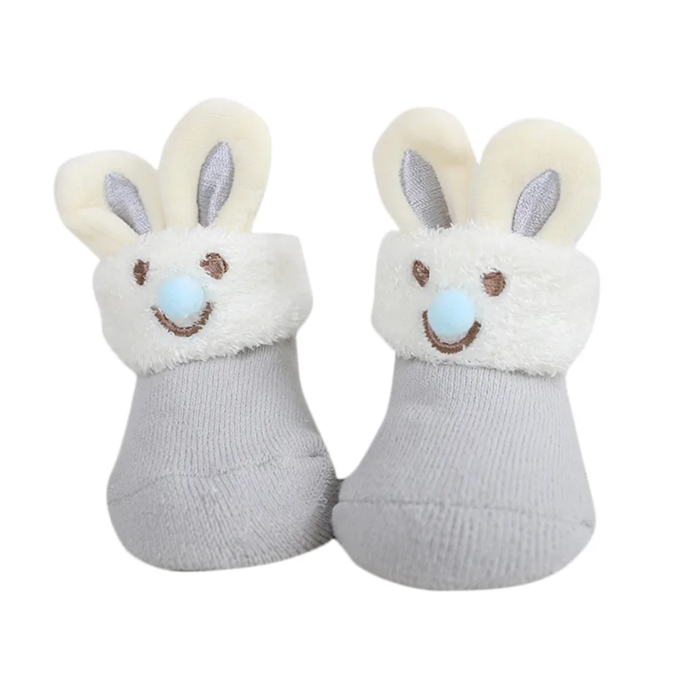 Носки для новорожденных; носки-тапочки с заячьими ушками для мальчиков и девочек; нескользящие носки для малышей; детские носки; Вязаные носочки;#4
