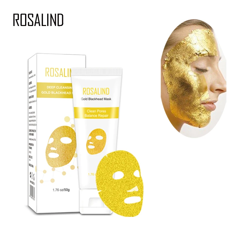 

ROSALIND 24K Gold Collagen Face Peeling Mask Blackhead Remover Anti-Aging Shrink Pore Acne Scar Skin Care Cosmetic Face Masks