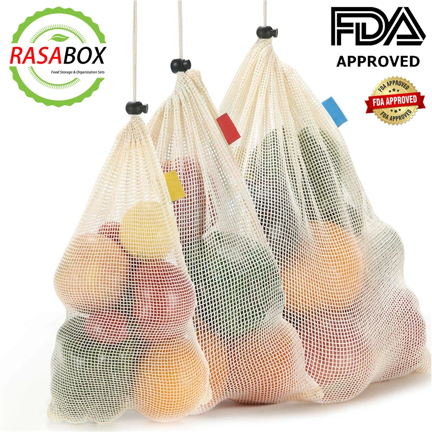 RASABOX кухонные многоразовые сумки сетки производят экологически чистые моющиеся