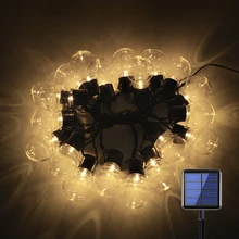Guirlande solaire à 30LED, 9M, 30LED, pour l'extérieur, éclairage de jardin, Patio, mariage, noël, décoration 