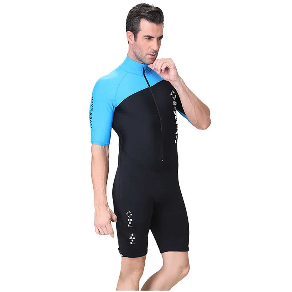 

New Neoprene Men's Back Zip Shorty Stretch Wetsuit Scuba Diving Suit Rash Guard Short Sleeve Diving Surf Wetsuit 0F#