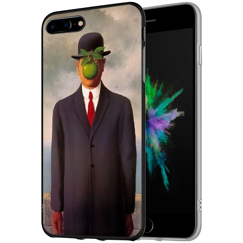 Мягкий силиконовый чехол для телефона EWAU Rene Magritte для iPhone 5 5S SE 6 6s 7 8 plus X XR XS 11 Pro Max