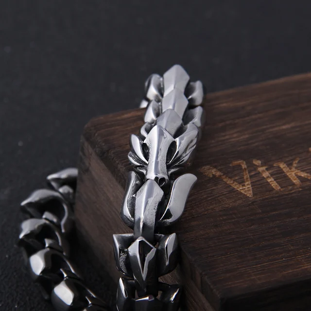Viking Ouroboros Vintage Punk Stainless Steel Bracelet 2
