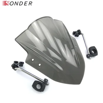 

Universal Windscreen For Suzuki Yamaha Honda Kawasaki Benelli Ducati KTM Screen Glass Windshield Bracket 7/8" Or 1" Handlebar