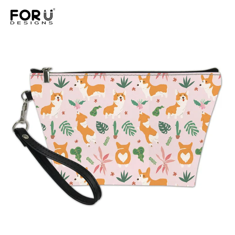 Z2993Z8 FORUDESIGNS Cute Corgi Dog Women Multifunction Travel Portable Cosmetic Bag Makeup Case Pouch Toiletry Organizer Storage Black - Цвет: Z2993Z8