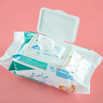 

Safety Baby Care Baby Wet Wipes Skin Cleansing Non-irritation Portable Wet Paper Tissue Napkin 100PCS/Bag