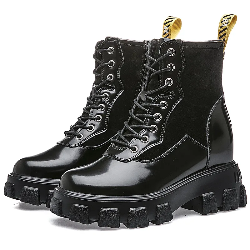 

RASMEUP 2020 Fashion Women Winter Warm Genuine Leather Women's Platfom Ankle Boots Female Chunky Martin Shoes Lady Casual Boots