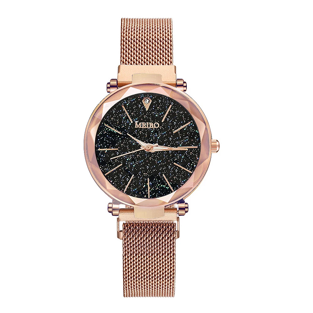 Лидер продаж женские часы модные роскошные с магнитной пряжкой ремешок из нержавеющей стали преломляющая поверхность кварцевые часы для подарка часы
