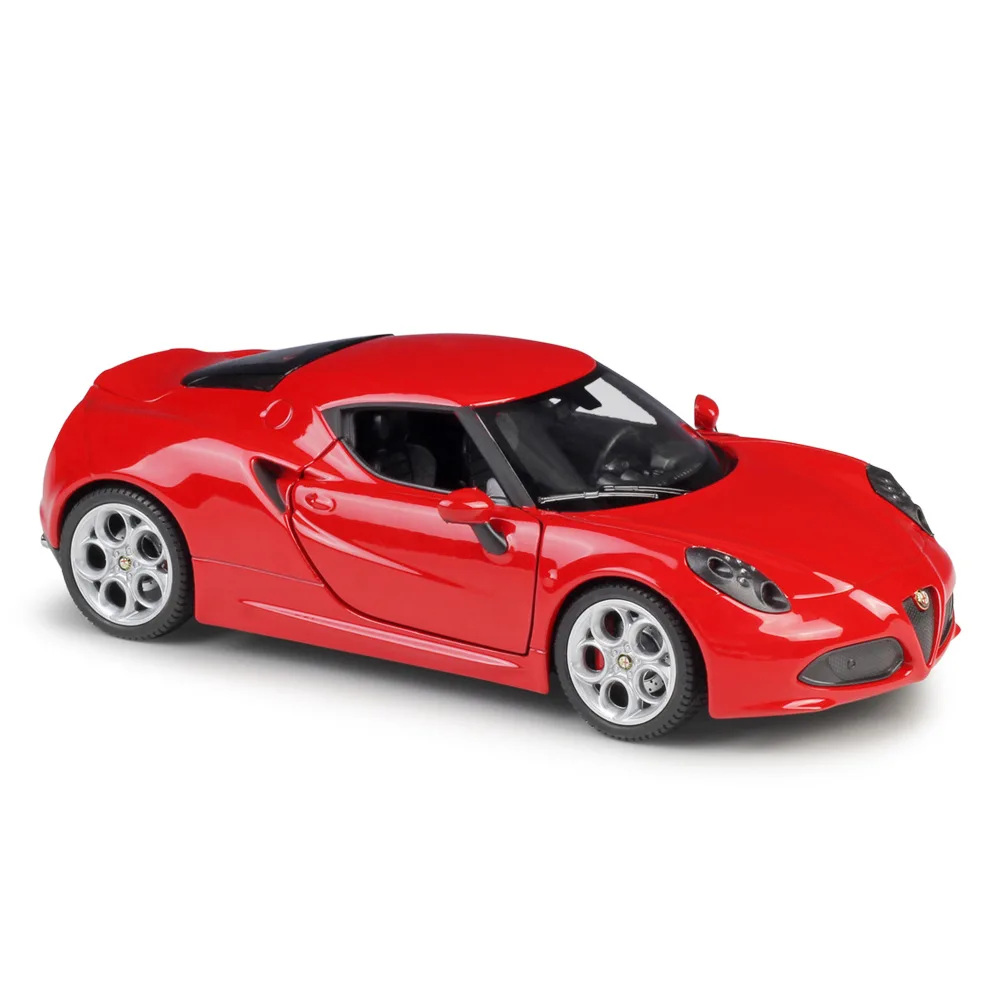 Welly 1:24 литая металлическая модель автомобиля Romeo 4C Red White|Наземный транспорт| |