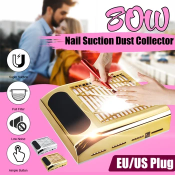 

80W Strong Power Nail Dust Collector Nail Fan Art Salon Suction Dust Collector Machine Vacuum Cleaner Fan With Reusable Filter