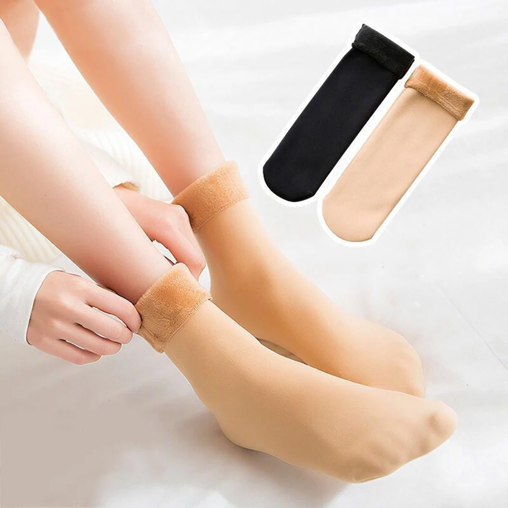 Зима плюс бархат утолщение носок для женщин светильник цвет кожи теплые носки для женщин