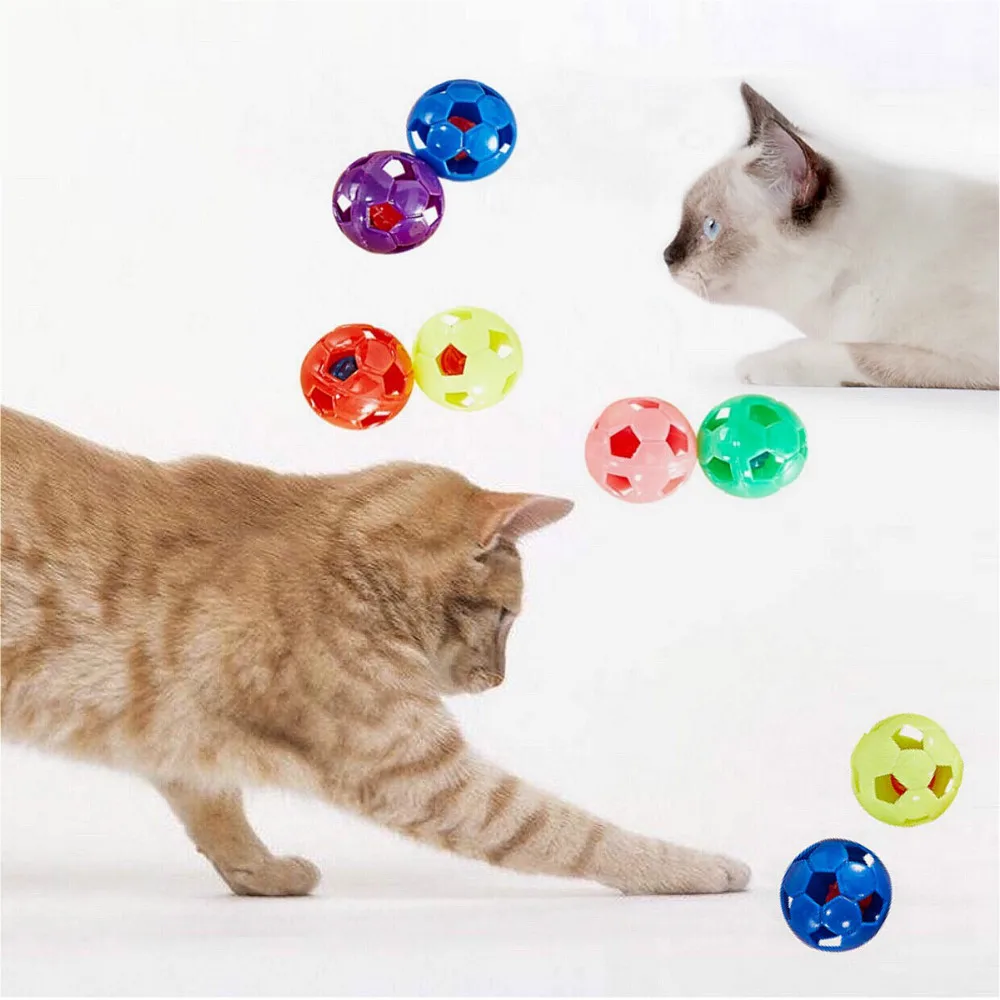 Пластиковая игрушка котенок мяч с кольцом колокольчиком игрушечная Жевательная