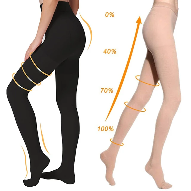 Medical Compression Pantyhose for Varicose Veins Stockings 30-40 MmHg  Compression Support Pantyhose Plus Size Thights