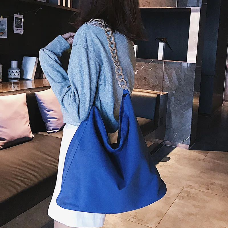 

One-Shoulder Large Bag Women's 2019 New Style Fashion Korean-style Versatile Shoulder Cool Tote Bag Handbag CHIC Canvas Bag