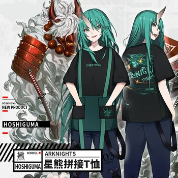 

Arknights Hoshiguma Cosplay Summer Casual Student T-shirt Tee Pullover Unisex Sport Fashion Round Collar Short Sleeve Tops