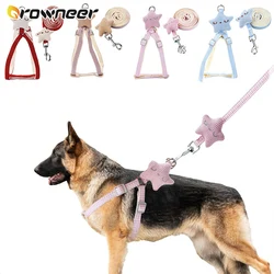 Dog Harness And Leash Set Adjustable Soft Cute Star No Pull Breathable Outdoor Walking For Small Medium Dogs 2 Size Pet Supplies