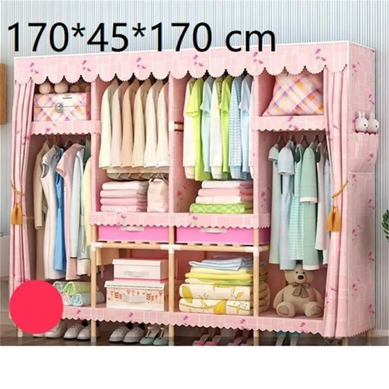 Tela Yatak Odasi Mobile Armario Almacenamiento Meuble De Range Closet Mueble мебель для спальни Guarda Roupa гардероб - Цвет: Version L