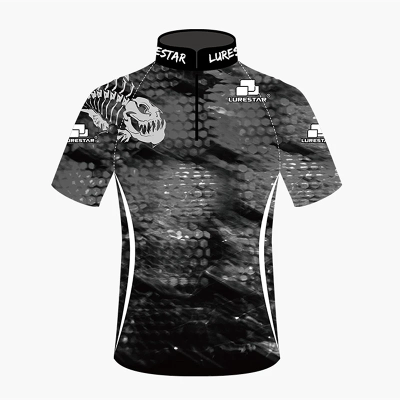 Short Sleeve Летняя мужская одежда для рыбалки, ледяная шелковая Солнцезащитная дышащая быстросохнущая длинная рубашка с коротким рукавом для рыбалки, Морская рыбалка на открытом воздухе, одежда - Цвет: Short Sleeve