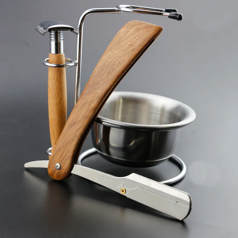 Barber Razor Manual Razor Retro Oil Head Scraper Barber Shop Bald Razor Shave Eyebrow Knives G1111 4