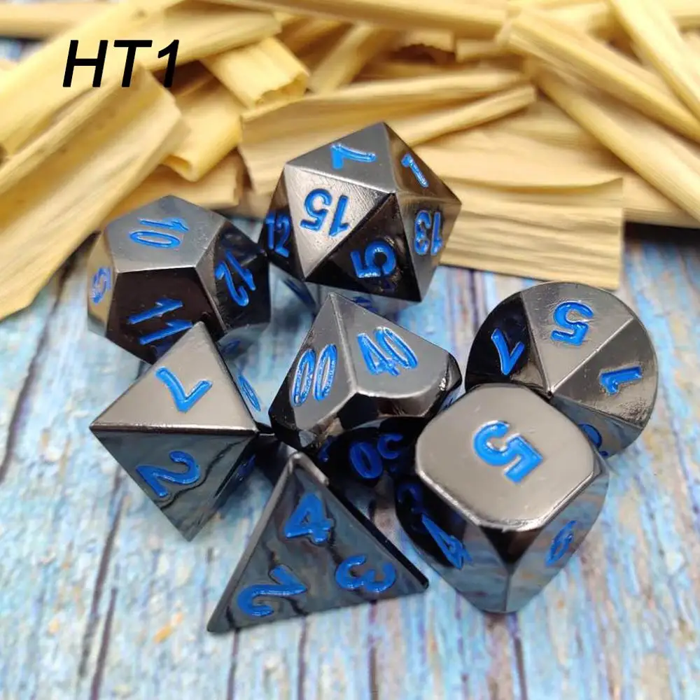 Chengshuo rpg кости многогранные наборы металла dnd Подземелья и Драконы настольные игры цинковый сплав белые кубики цифровой узор d20 10 8 12