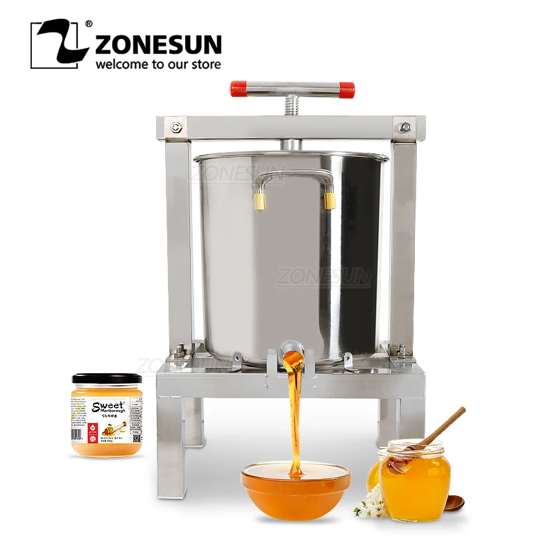 Ручной пресс для пчелиного воска ZONESUN машина прессования медового из нержавеющей