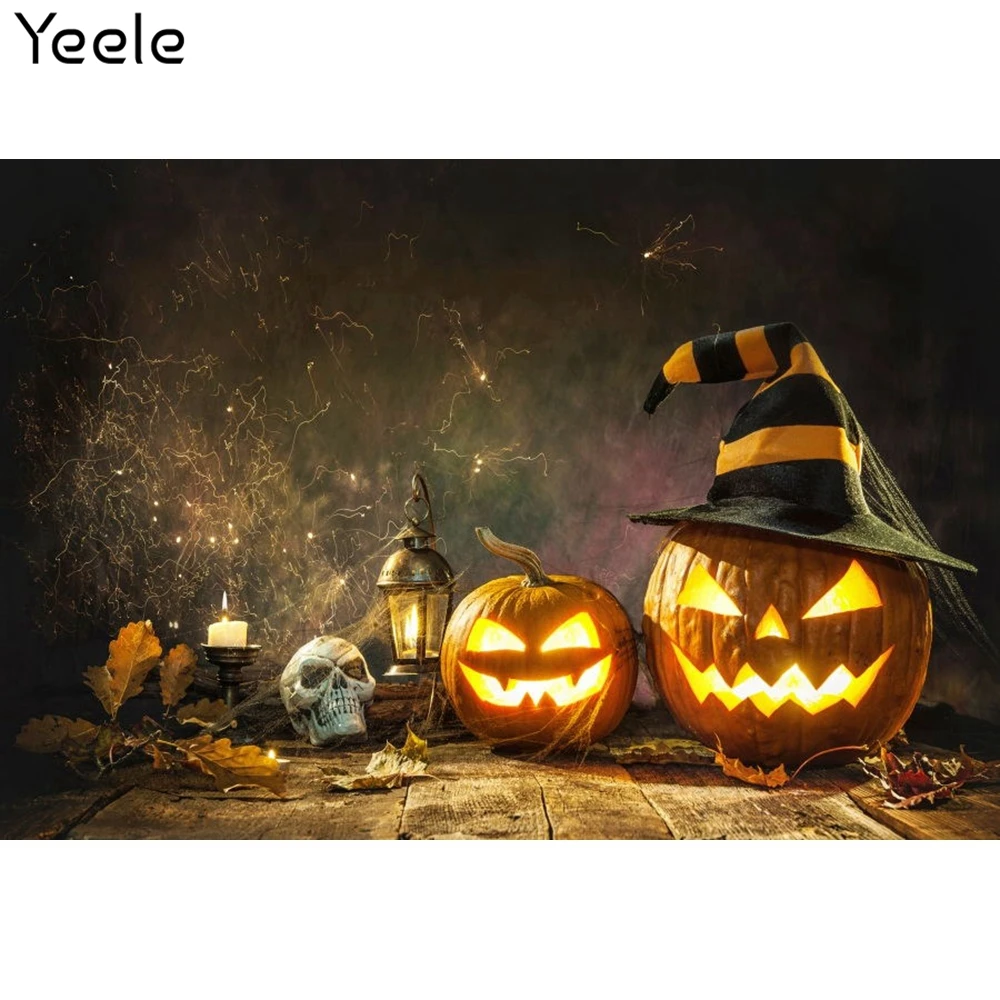 

Yeele Halloween Backdrop Interior Pumpkin Lanterns Baby Portrait Photographic Photocall Background For Photo Studio Photography