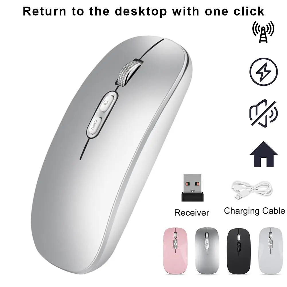 M103 ультра-тонкая беспроводная мышь 2,4G 5 кнопок мини беспроводная заряжающая мышь игровая офисная оптическая мышь для ноутбук ПК настольный компьютер