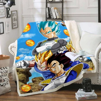 

Anime&Dragon Ball Funny character Blanket 3D print Sherpa Blanket on Bed Home Textiles Dreamlike style 10