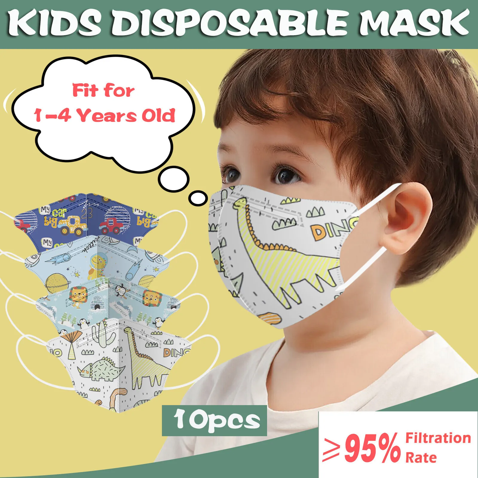 masque enfant Kids Children's Baby Disposable Face маски Cartoon 4Ply Ear Loop mascarillas Monder Scarf Halloween Cosplay MasK superhero mask