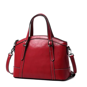 

High Quality Genuine Leather Women's Handbags Vintage Shoulder CrossBody Bags For Women Leather Top Handle Tote Bags Women C1183