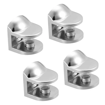 

uxcell Glass Shelf Brackets Zinc Alloy Glass Clamp Clip for 8-10mm, Type-04, 4 Pcs