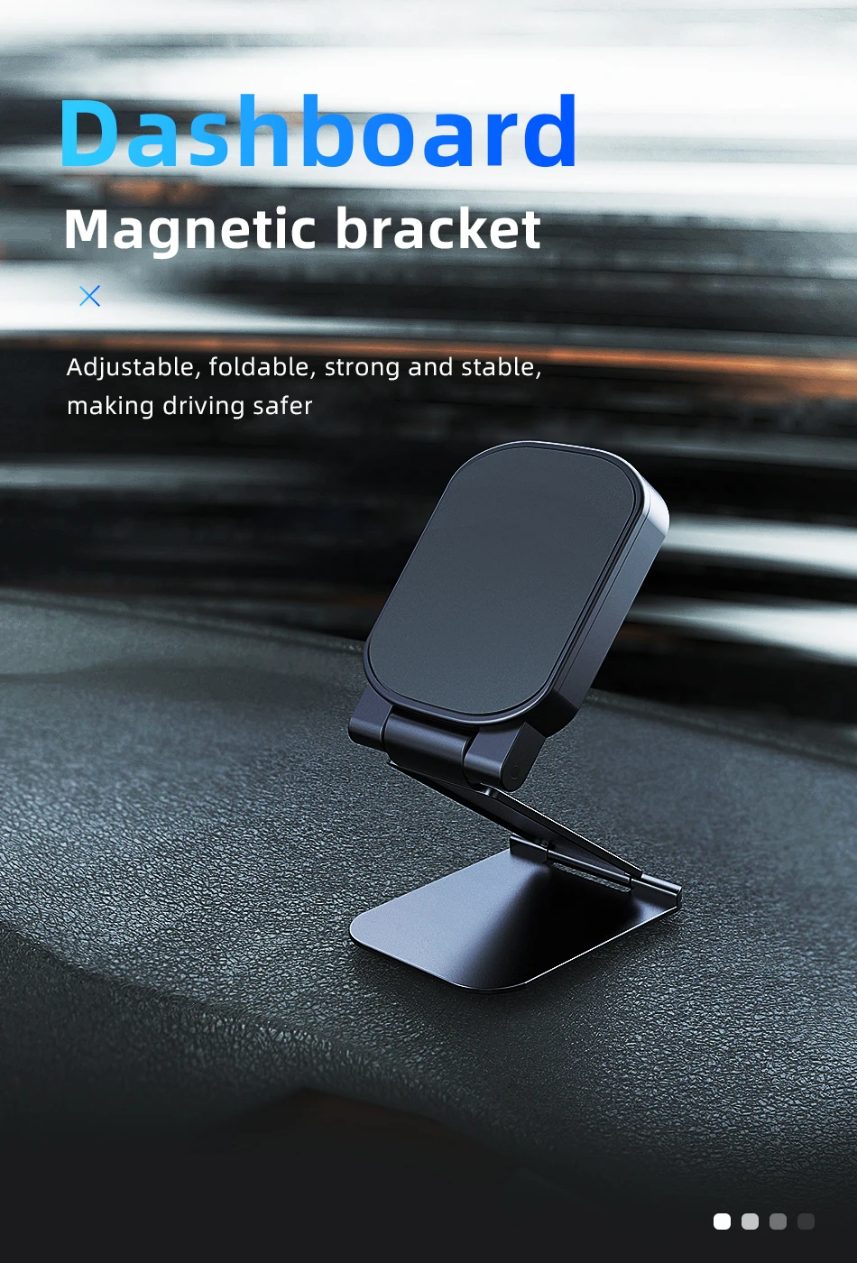 !ACCEZZ Car Magnetic Holder Phone Stand For iPhone 11 X Samsung Center Console Folding Adjustable Magnet Support Desktop Bracket (1)