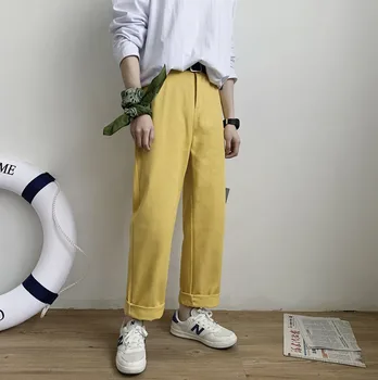 

2020 Spring And Summer New Youth Popular Korean Solid Color Loose Straight Pants Men's Fashion Wild Casual Pants M-3XL