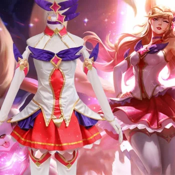 

Game LOL Star Guardian Ahri Cosplay Costumes Magic Girl the Nine-Tailed Fox Cosplay Ahri Costumes Magica Full Set