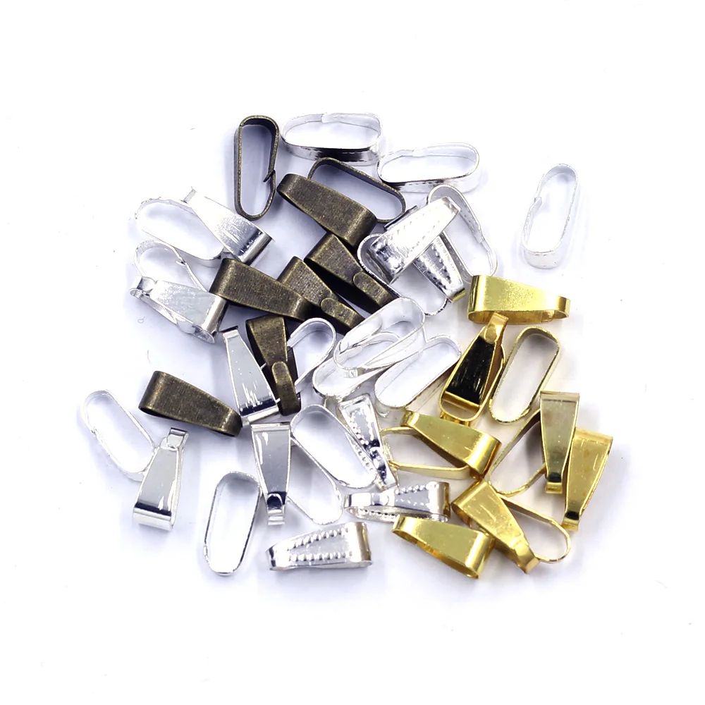 

Clasps Clips Bail Alloy Metal Silver Bronze Gold Plated For Charm Necklaces Jewelry DIY Findings 11x4mm