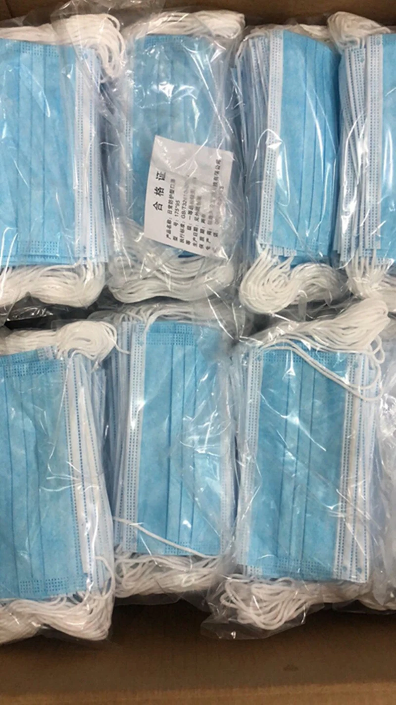 Pacotes de Máscaras Descartáveis do Uso Camadas de Máscaras Segura e Respirável Civis Protetoras Comuns Máscara Mascherine Antivirus 50 3 8 uso 3 camadas de máscaras protetoras comuns