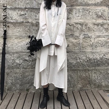 

SHENGPALAE 2020 New Spring White Blouese Women Full Sleeves Loose Big Size Korean Fashion Female Casual Shirt Tide Fashion 5D387