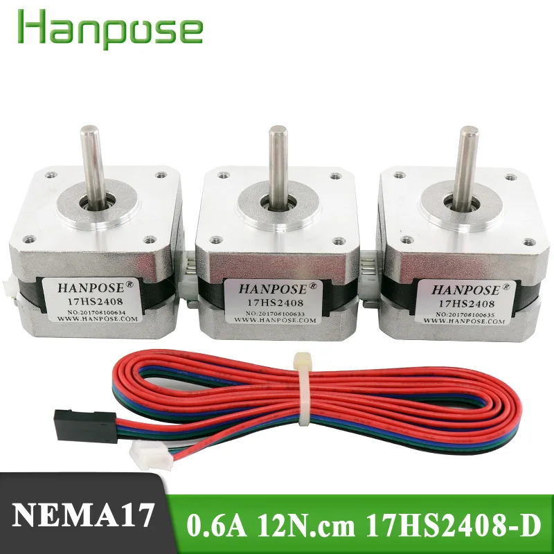 Бесплатная доставка 3 шт./лот 17HS2408 4 свинцовый Nema17 шаговый двигатель 42 Мотор 42BYGH 0.6A