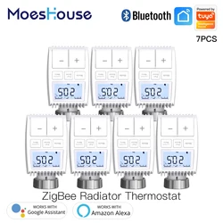 Tuya Bluetooth Thermostat Radiator Valve Actuator Smart Temperature Controller Sigmesh Heater TRV Voice Control with Alexa