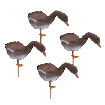 

4 Swan Decoy Pond Decoration Floating Ornamental Bird Garden Scarecrow 3D Realistic Gear Stake Plastic Scarer Hunting Decoy