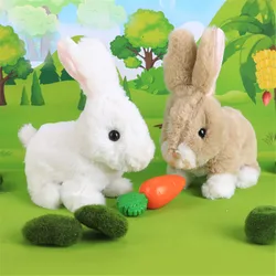 Lapin Robot électronique en peluche, Animal de compagnie interactif, jouets de saut de marche pour enfants, cadeaux d'anniversaire sans boîte 