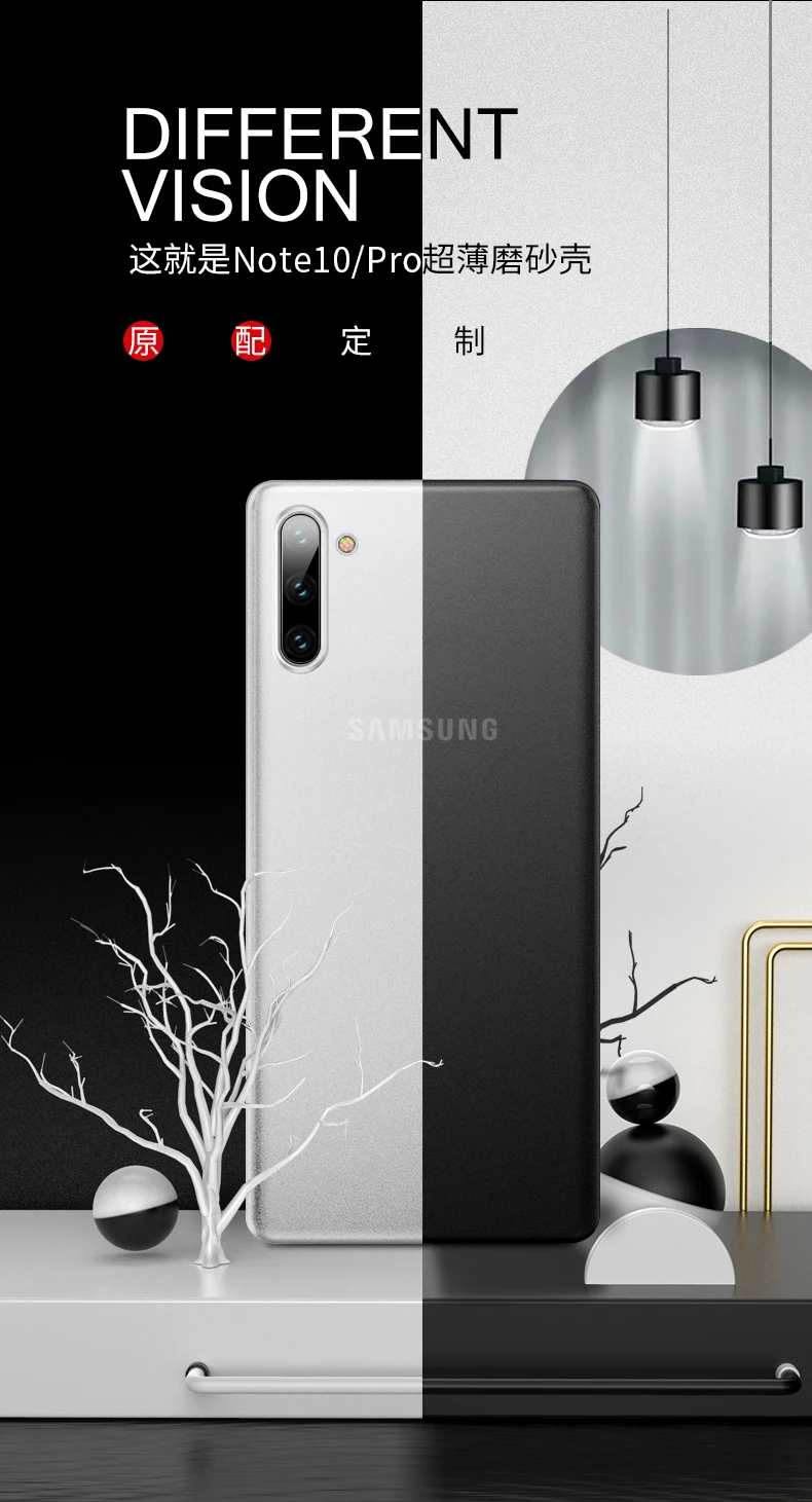 Для samsung Galaxy Note 10 Чехол Мягкий матовый ТПУ тонкий прозрачный защитный чехол для samsung note 10 plus note10 pro