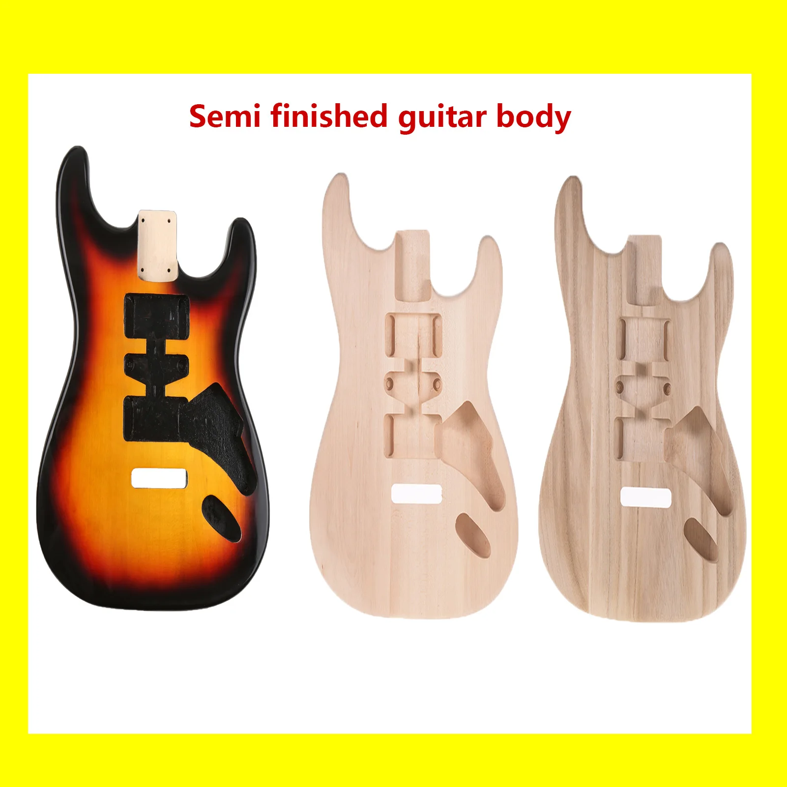 Muslady ST01TM Unfinished Handcrafted Guitar Body Candlenut Wood
