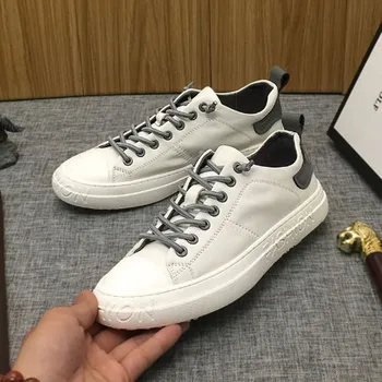 

Men's casual shoes small white shoes men's flat shoes leather breathable odor proof flat shoes men's sports shoes men's shoes