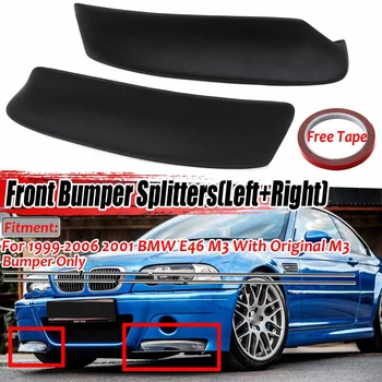 

Resin 2x Car Front Bumper Splitters Lip Diffuser Protection Bumper Protector Black For BMW E46 M3 1999-2006 2001 CSL Style