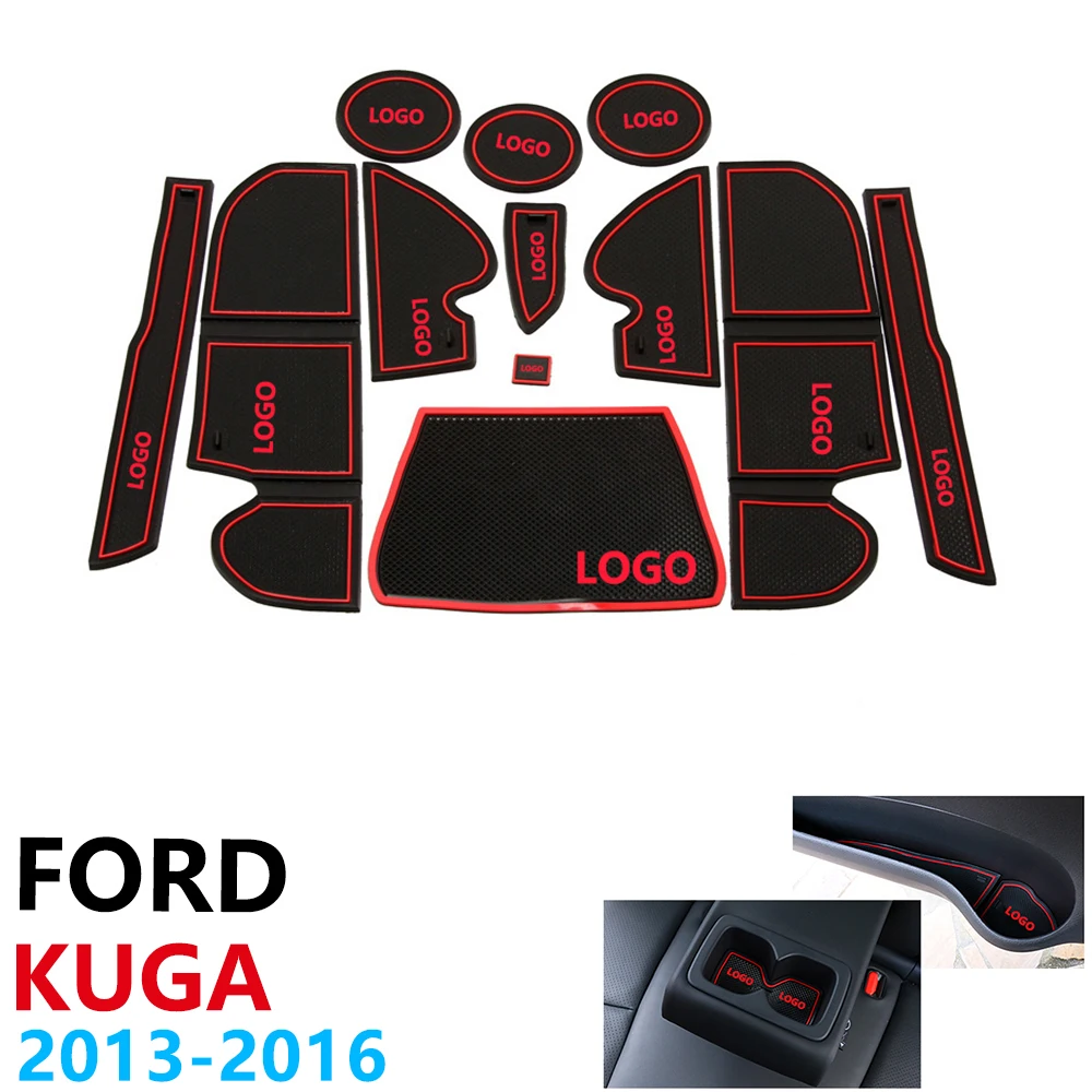 

Anti-Slip Rubber Cup Cushion Door Groove Mat for Ford KUGA Escape MK2 pre-facelift 2013~2016 2014 2015 Accessories mat for phone